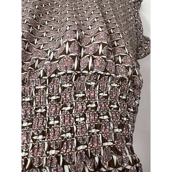 Max Studio Women's Blouse V Neck Ruffle Sleeve Tie Waist Business Casual Medium - Picture 6 of 7